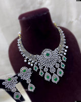 American Diamond Stones Bridal Necklace - Nakshatra Jewels