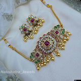 Premium Matt with Kempu & AD Stones Choker - Nakshatra Jewels