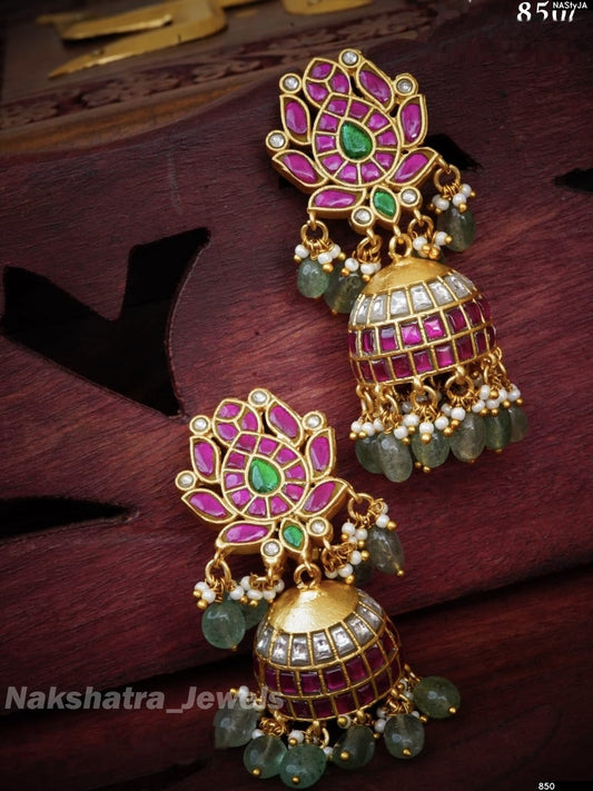 Jadau Kundan Stones Bridal Earrings