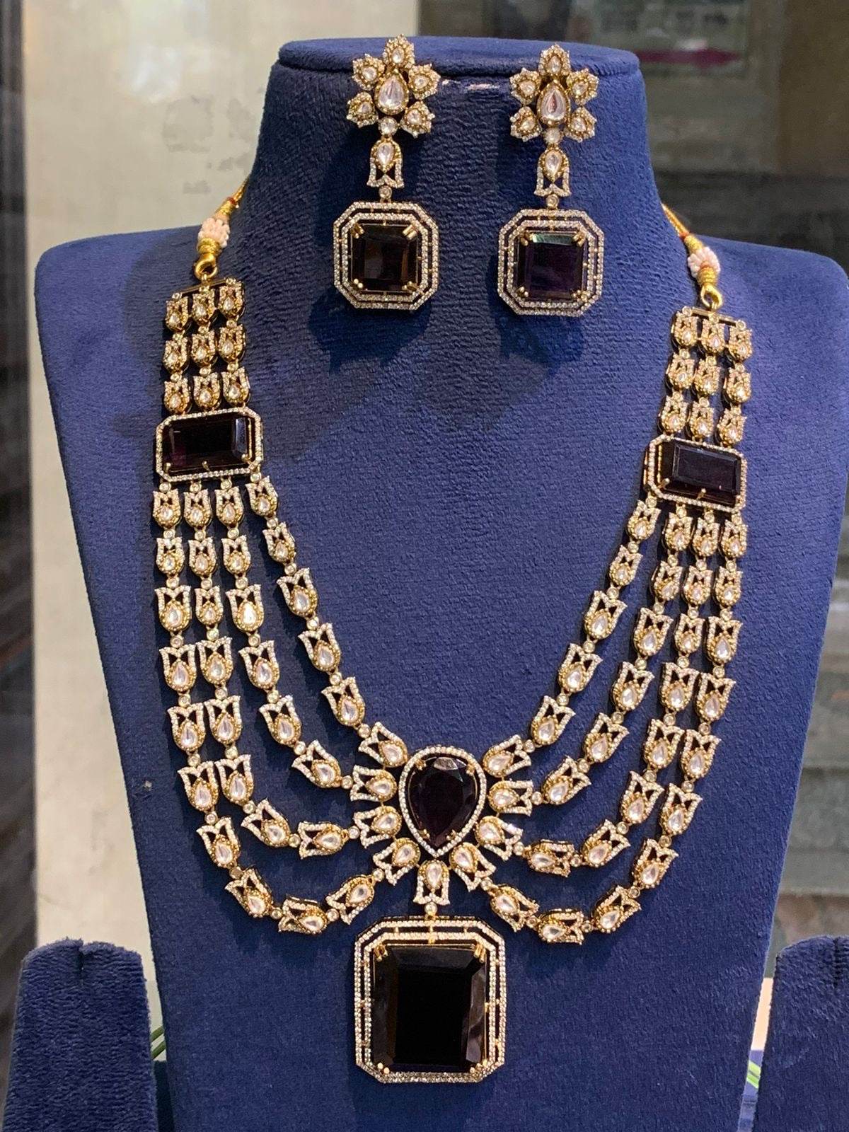 Victorian Polish with AD Stones Necklace
