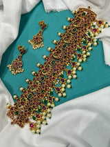 Nakshi Work with Kempu Stones Bridal Choker
