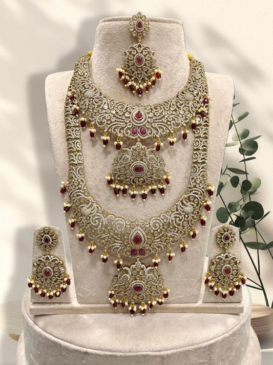 Victorian Polish with AD Stones Bridal Combo Set