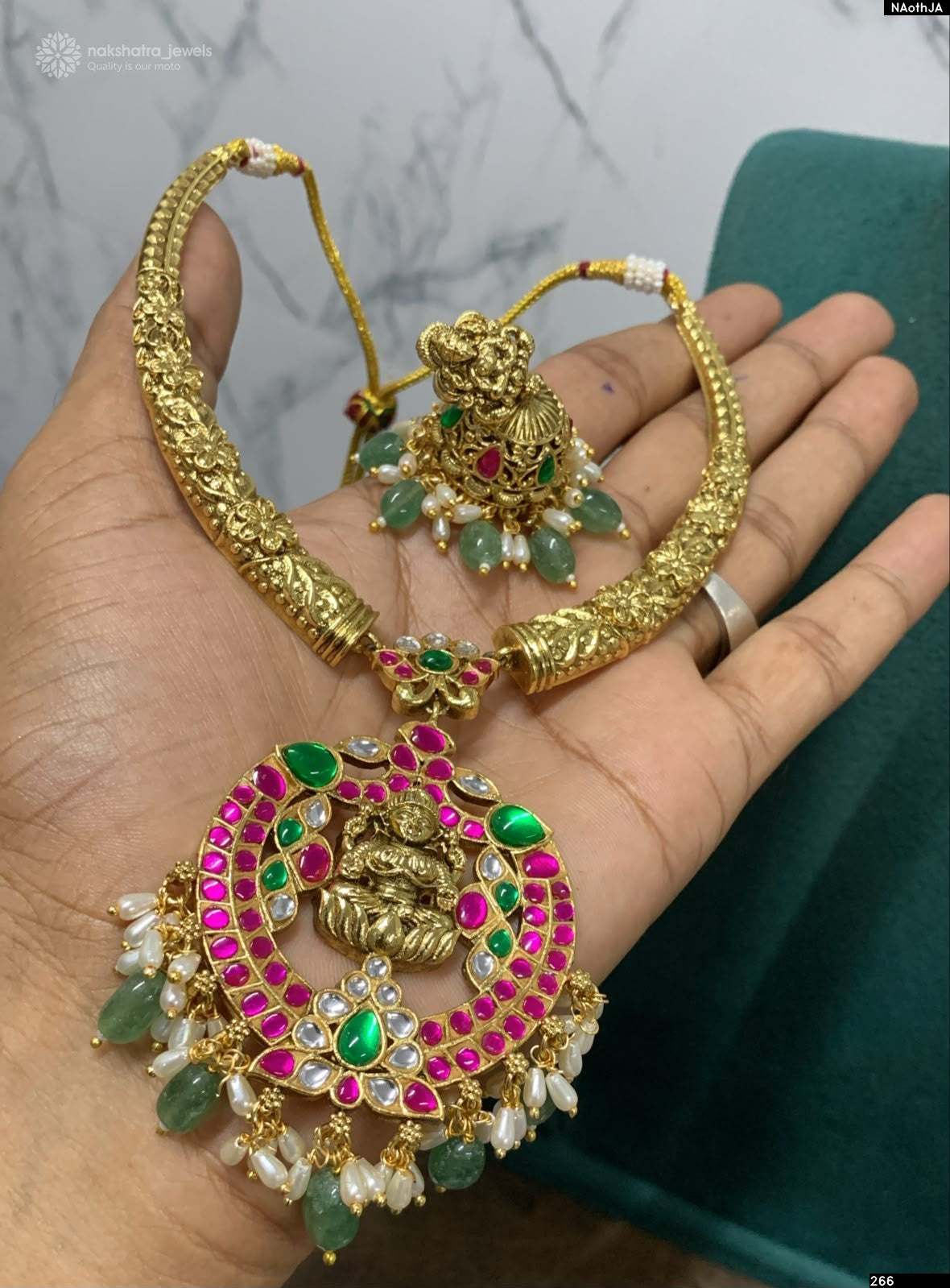 Nakshi Work with Kundan Stones Bridal Kante Necklace