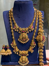 Nakshi Work with Kundan Stones Bridal Set (3D Gold Replica) - Nakshatra Jewels