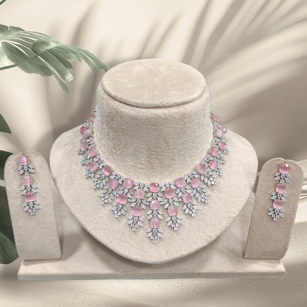 AD Stones Necklace (Silver Polish)