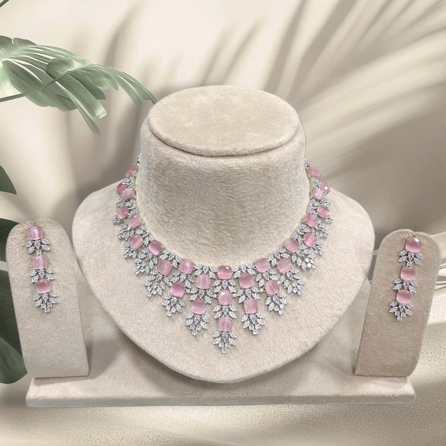 AD Stones Necklace (Silver Polish)