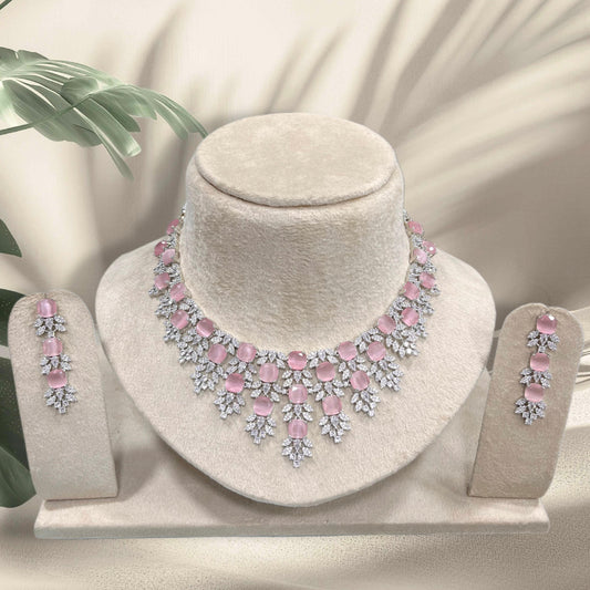 AD Stones Necklace (Silver Polish)