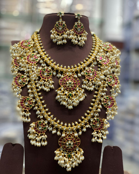 Nakshi Work with Kempu Stones Guttapusal Haram