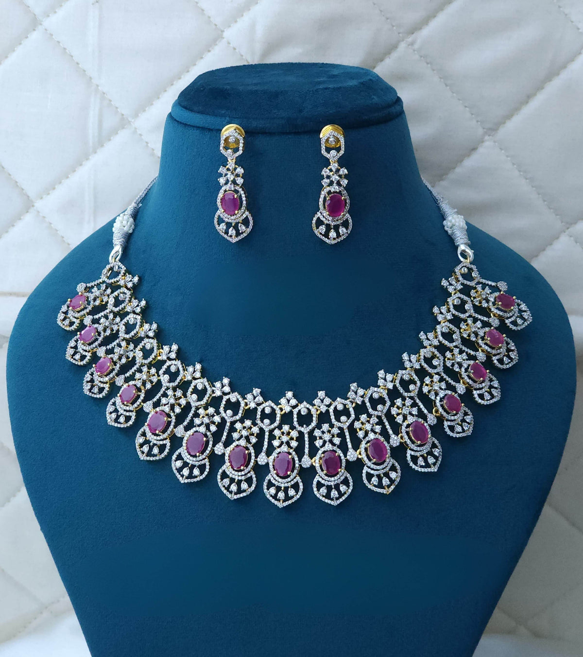American Diamond Stones Bridal Necklace