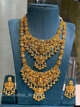 Nagasi Work with Kempu Stones Combo Set - Nakshatra Jewels