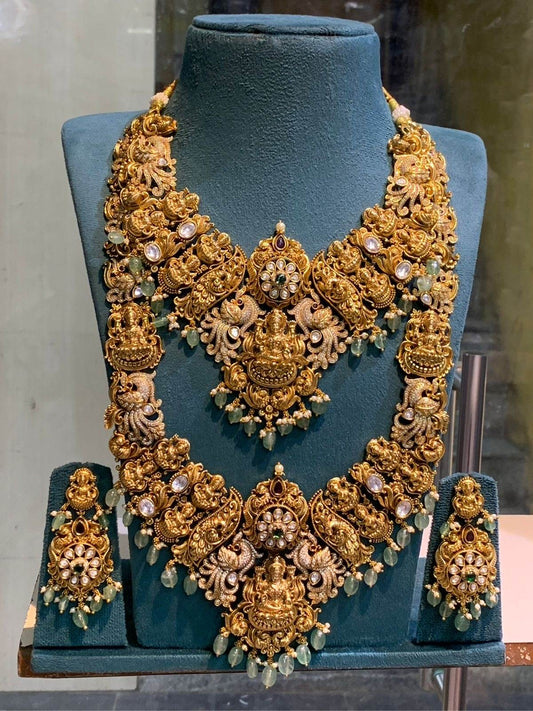 Nakshi Work with AD Stones Bridal Combo Set - Nakshatra Jewels