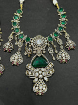 Moissanite and Doublet Stones Bridal Necklace - Nakshatra Jewels