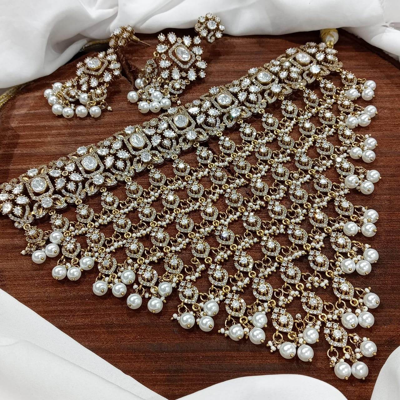 Moissanite Stones Bridal Necklace - Nakshatra Jewels