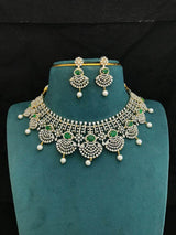 American Diamond Stones Bridal Neck Set - Nakshatra Jewels