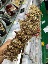 Antique Polish Nakshi Work with Jadau Kundan Stones Bridal Hip Belt (Hand made) - Nakshatra Jewels