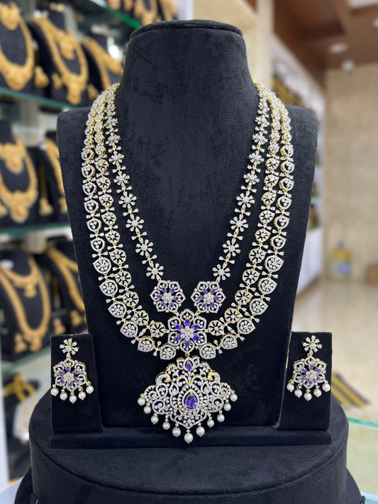 American Diamond Stones Grand Bridal Layer Haram
