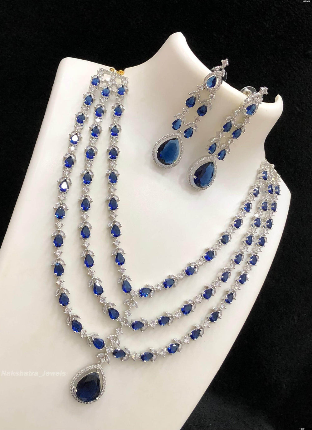 AD Stones Bridal Layer Haram - Nakshatra Jewels