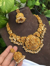 Nakshi Work with AD Stones Bridal Necklace - Nakshatra Jewels