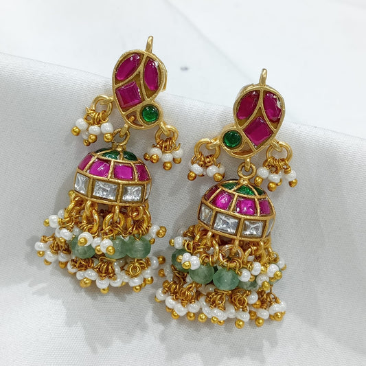 Jaadu Kundan Stones Bridal Earrings