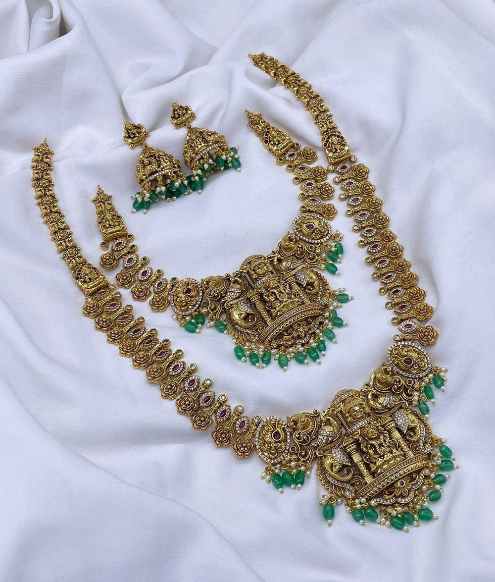Nakshi Work with AD Stones Bridal Combo - Nakshatra Jewels