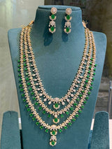 American Diamond Stones Bridal Layer Haram - Nakshatra Jewels
