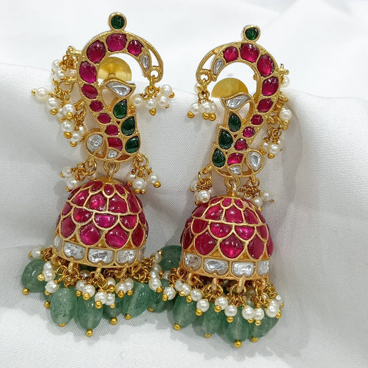 Jaadu Kundan Stones Bridal Earrings