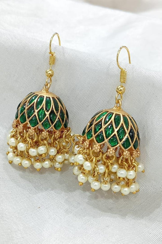 Jaadu Kundan Stones Bridal Earrings