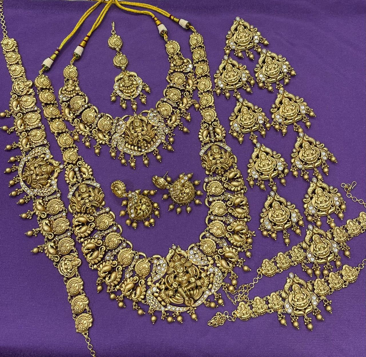 Nakshi Work with Kundan Stones Bridal Combo Set