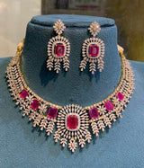American Diamond Stone Bridal Neck set - Nakshatra Jewels