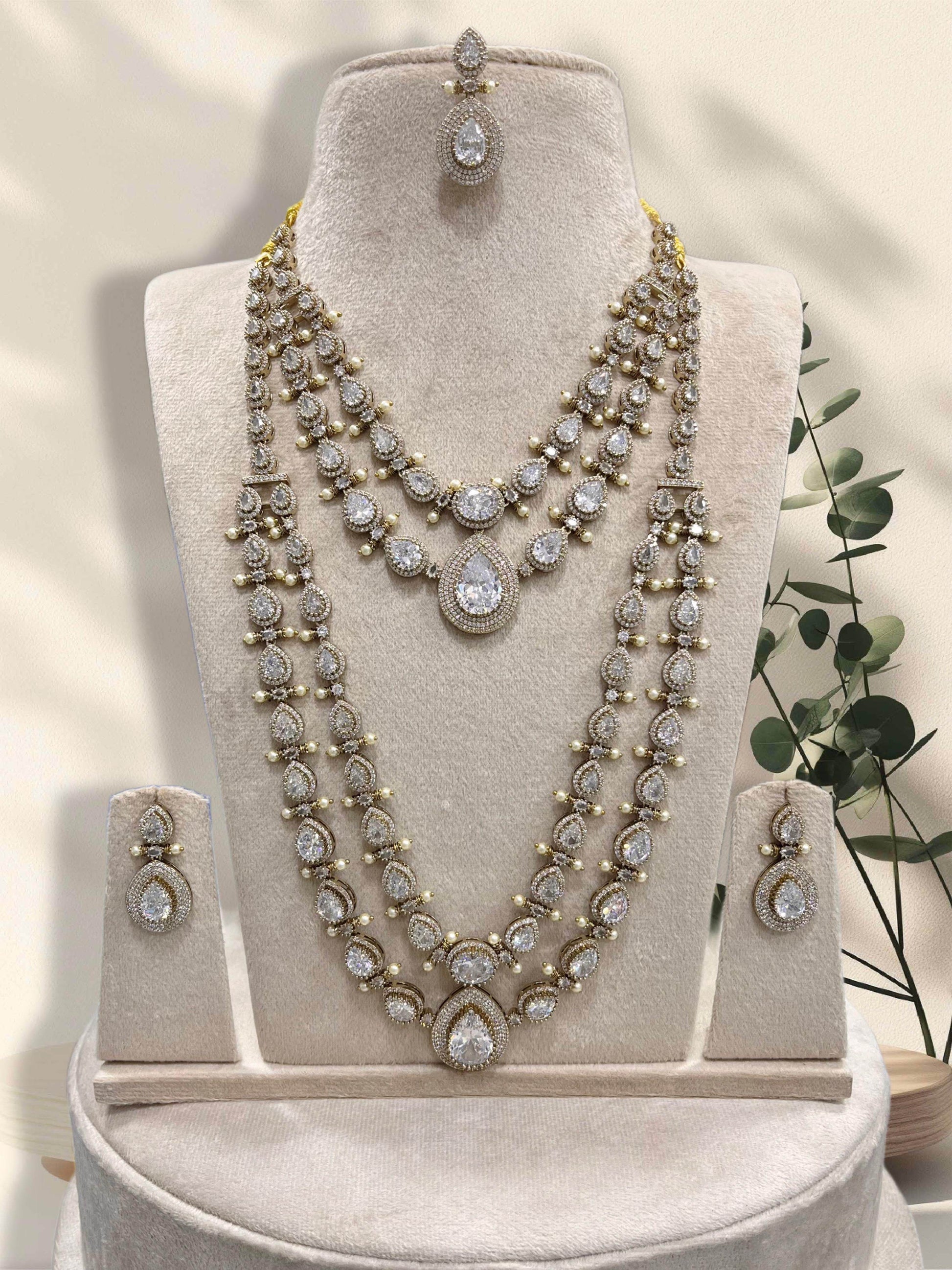 Victorian Polish with AD Stones Layer combo set - Nakshatra Jewels