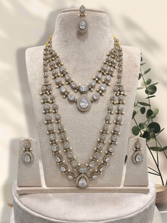 Victorian Polish with AD Stones Layer combo set - Nakshatra Jewels