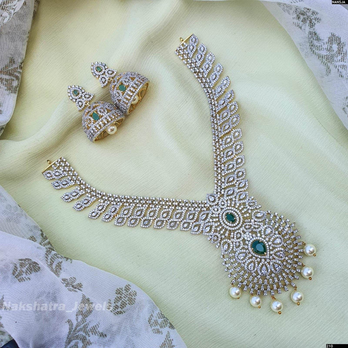American Diamond Stones Bridal Necklace