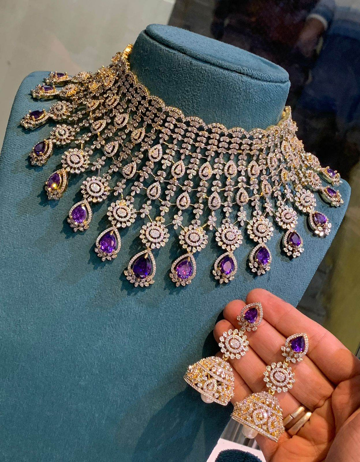 American Diamond Stones Bridal Choker