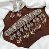Victorian Polish AD Stones Choker - Nakshatra Jewels