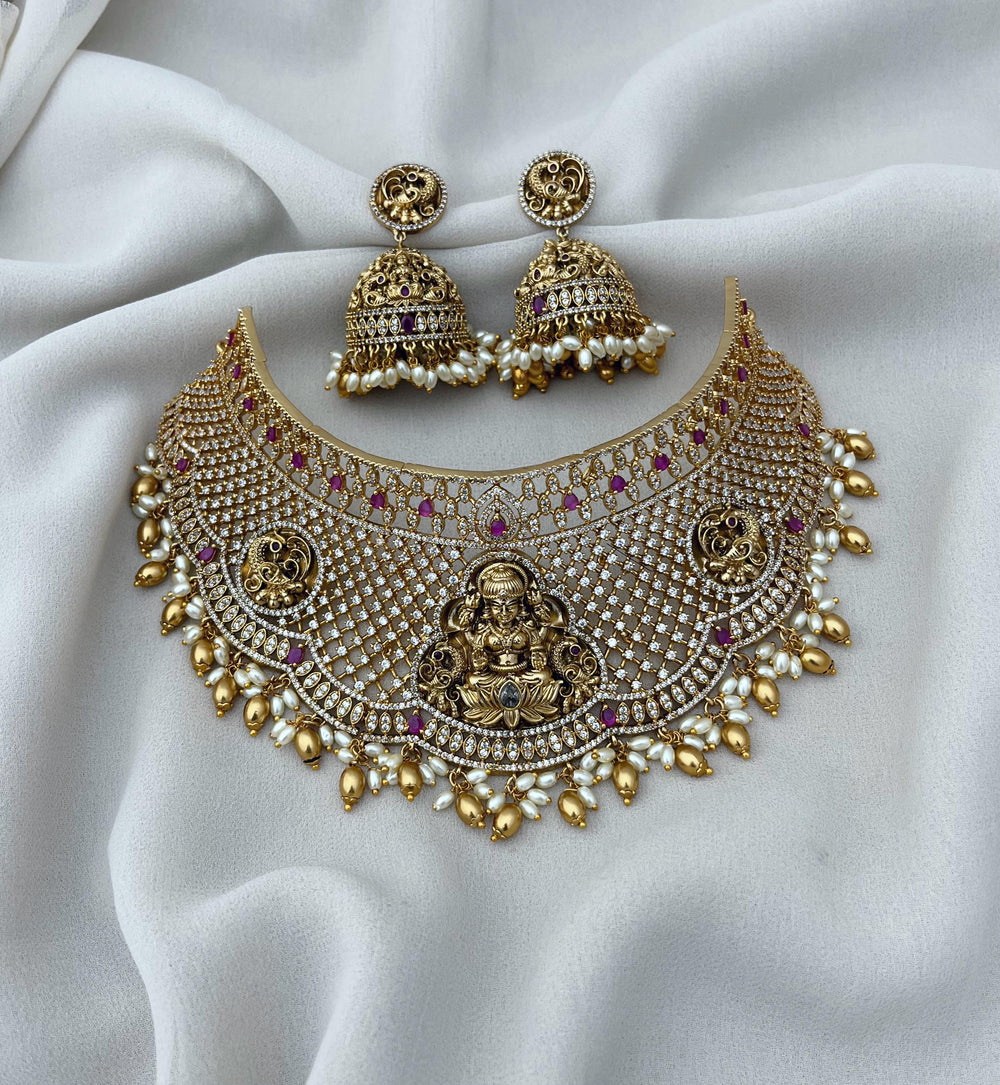 Nakshi Work with AD Stones Bridal Choker