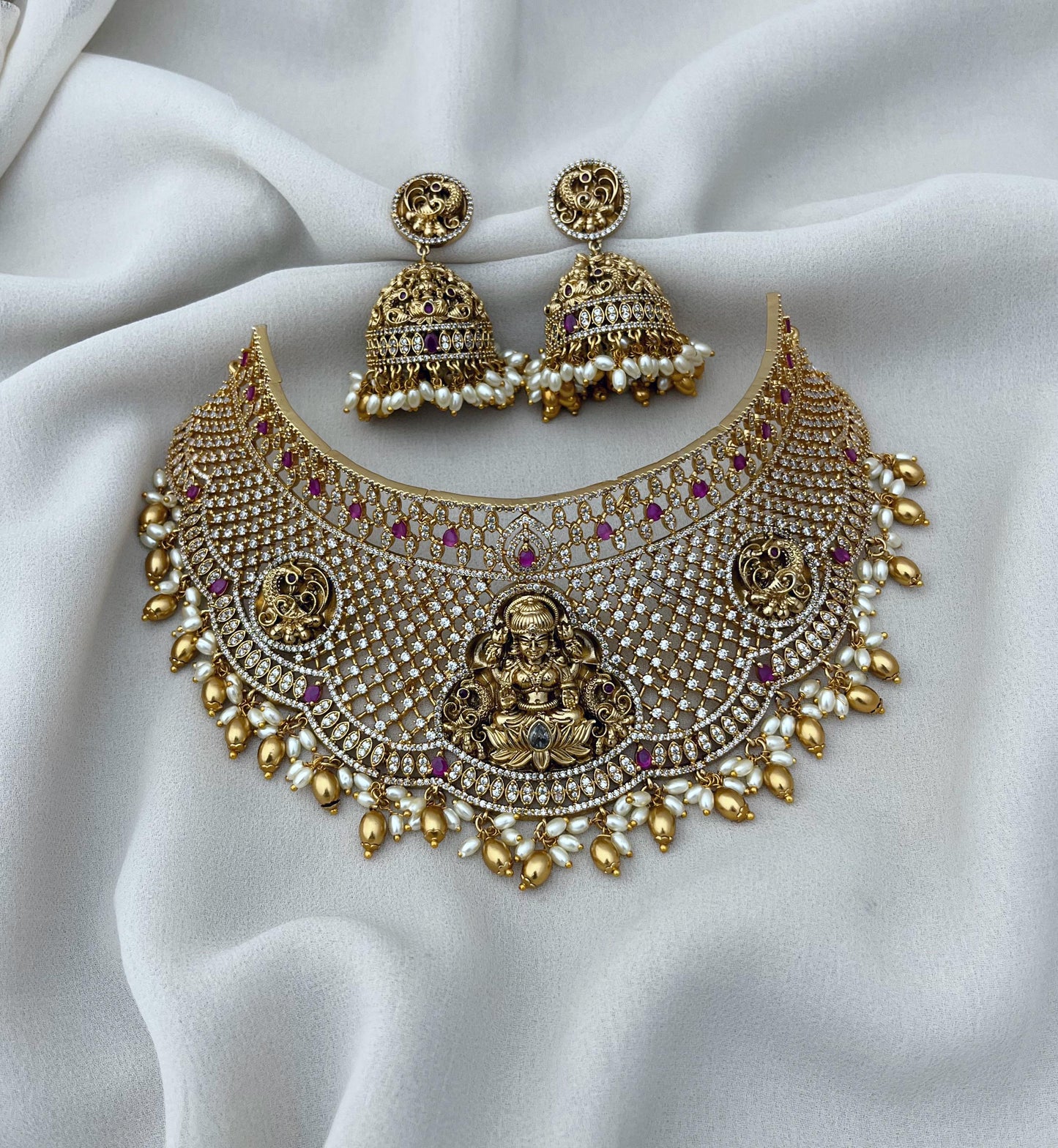 Nakshi Work with AD Stones Bridal Choker