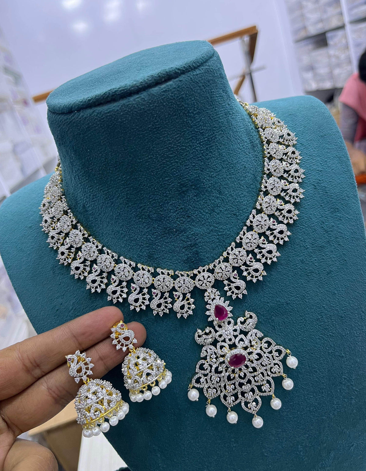American Diamond Stones Necklace