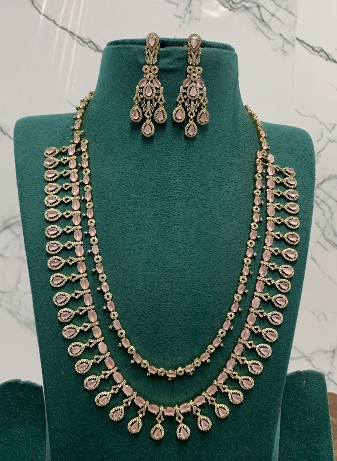 Victorian Polish AD Stones Bridal Layer Haram