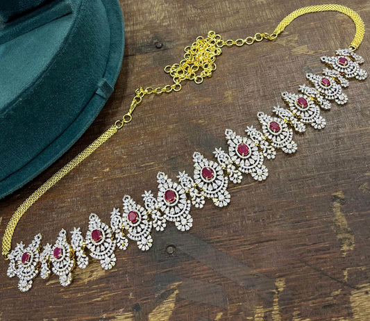 American Diamond Stones Hip Chain - Nakshatra Jewels