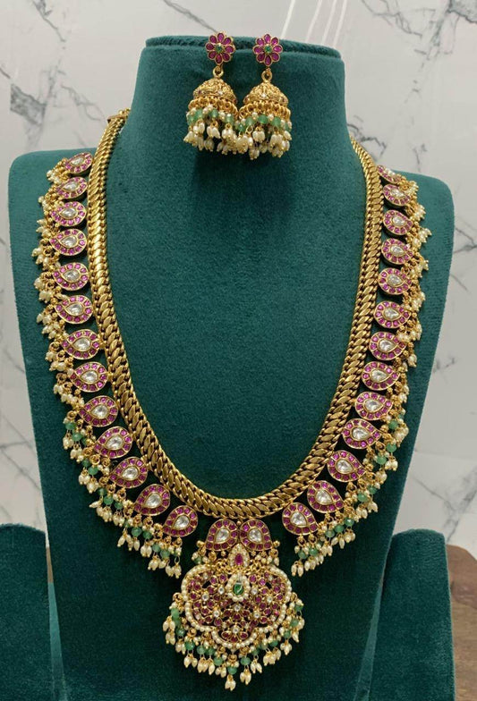 Jaadu Kundan Stones Bridal Haram - Nakshatra Jewels