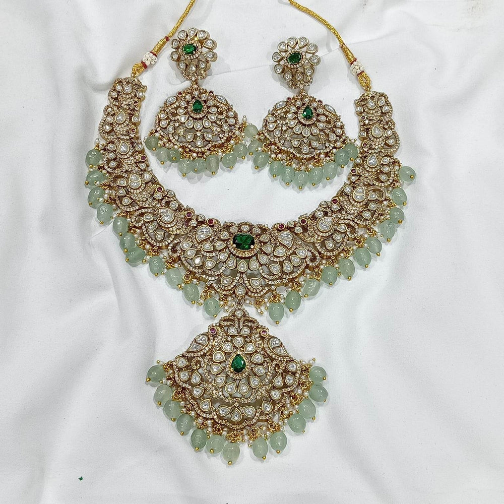 Victorian Polish with AD Stones Bridal Necklace - Nakshatra Jewels