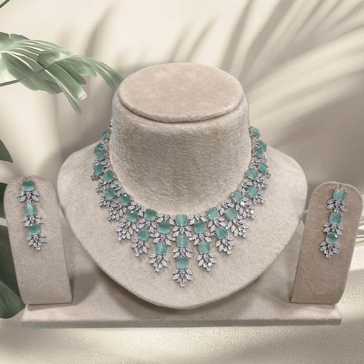 AD Stones Necklace (Silver Polish)