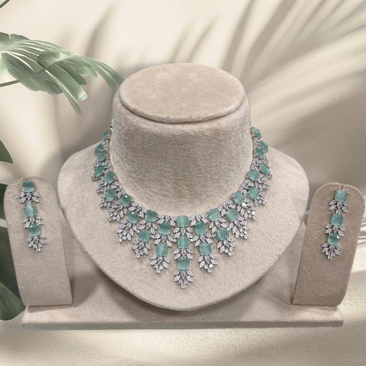 AD Stones Necklace (Silver Polish)