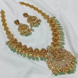 Nakshi Work with AD Stones Bridal Haram - Nakshatra Jewels