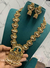 Nagasi Work with Jadau Kundan Stones Bridal Haram - Nakshatra Jewels