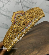 Nakshi Work with AD & Kempu Stones Bridal Hip Belt - Nakshatra Jewels