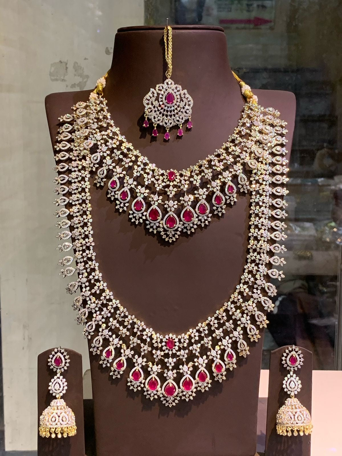 American Diamond Stones Bridal Combo Set