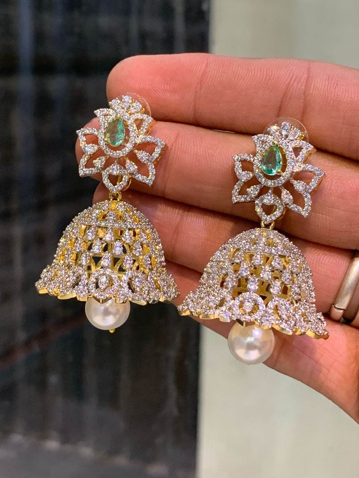 AD Stones Bridal Earrings