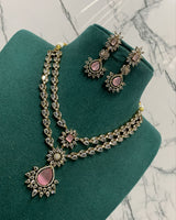 Victorian Polish AD Stones Layer Necklace