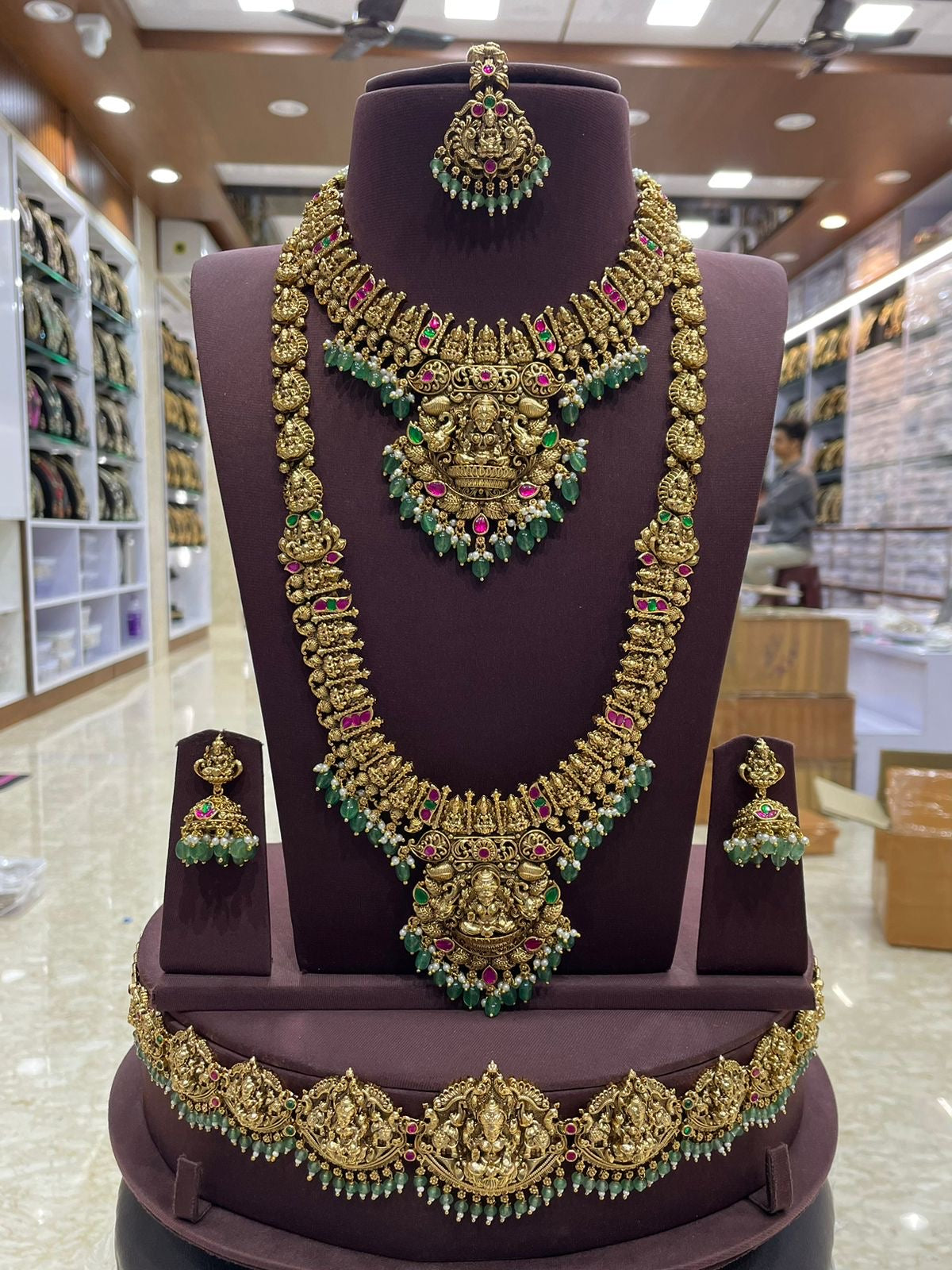 Nakshi Work with Kundan Stones Bridal Combo Set